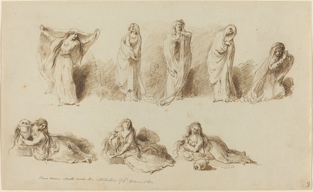 Die Haltungen von Lady Hamilton von Pietro Antonio Novelli