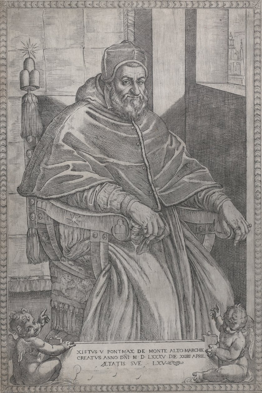 Porträt von Papst Sixtus V. von Pietro Facchetti