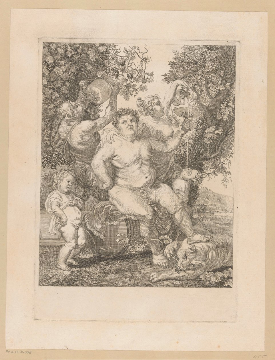 Bacchus auf einem Weinfass von Pietro Peiroleri