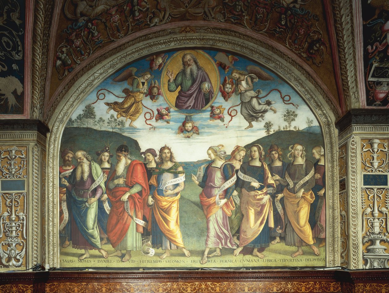 Heiliger Vater mit Propheten und Sibyllen von Pietro Perugino