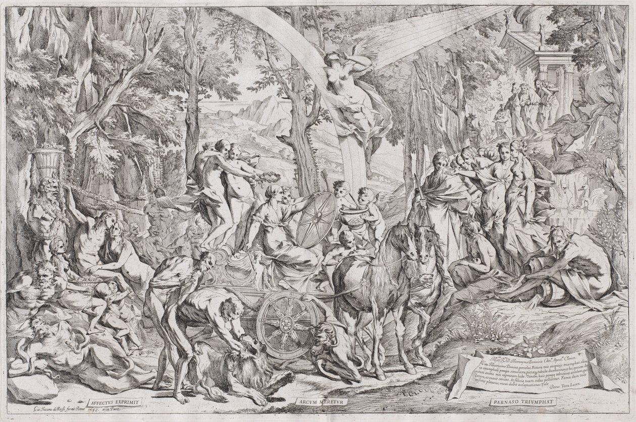 Der Triumph der Malerei auf dem Parnass von Pietro Testa