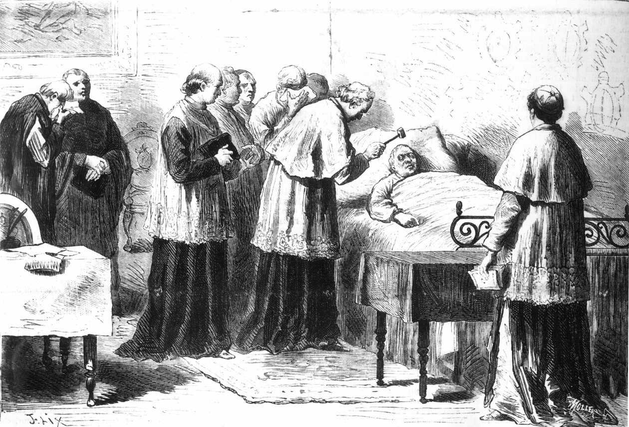 Die Überprüfung des Todes von Pius IX. mit dem Silberhammer, aus der 