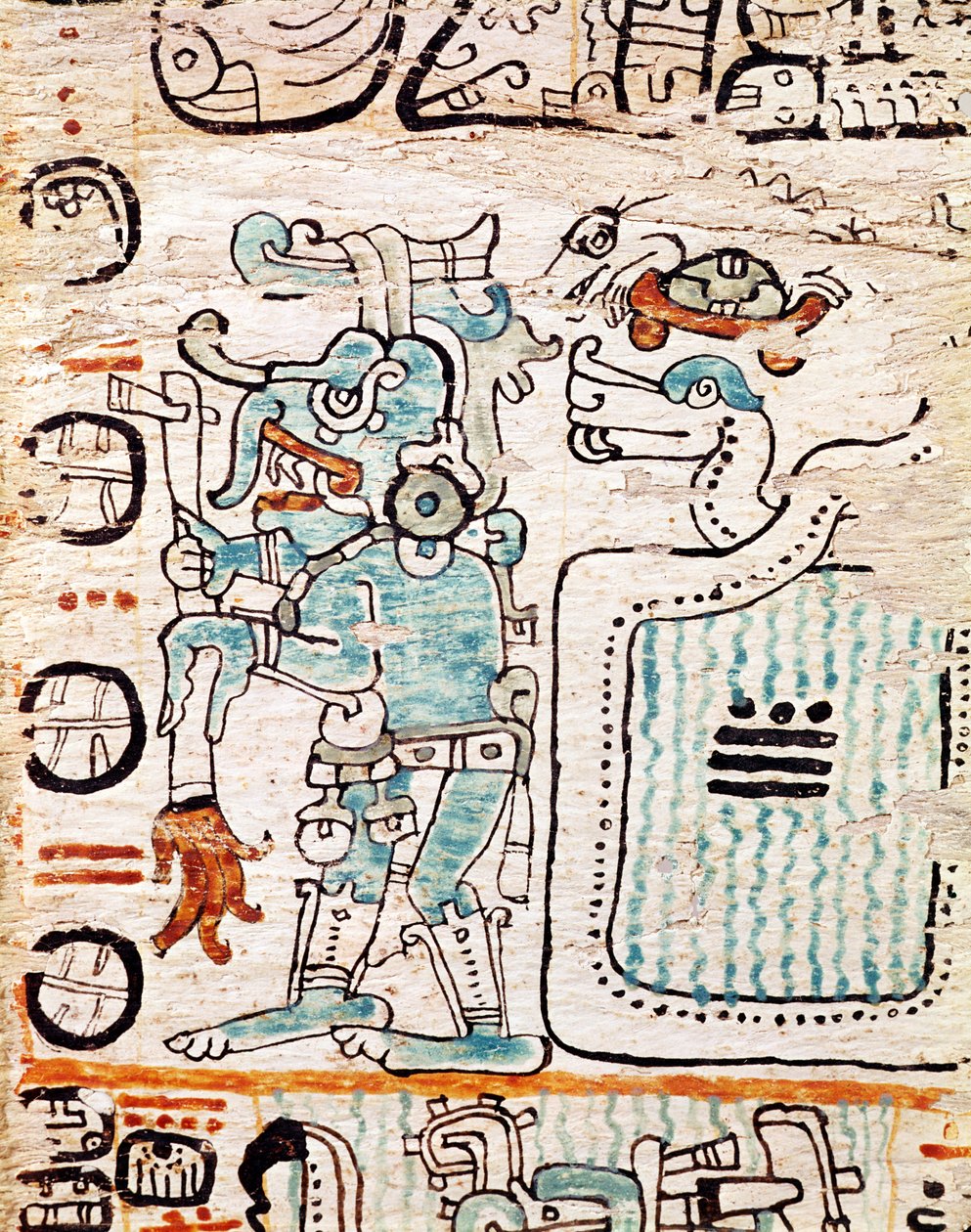 Detail aus einem Maya-Codex von Pre Columbian