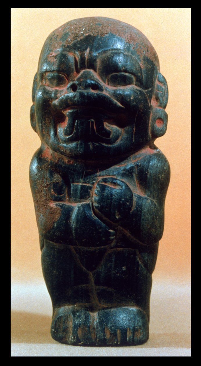 Figur mit dem Kopf eines Jaguars, aus der Olmeken-Kultur, 3000-1000 v. Chr. (Keramik) von Pre Columbian