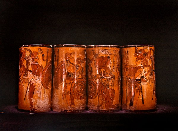 Polychromes Gefäß, Spätklassische Maya-Kultur, Guatemala von Pre Columbian Pre Columbian