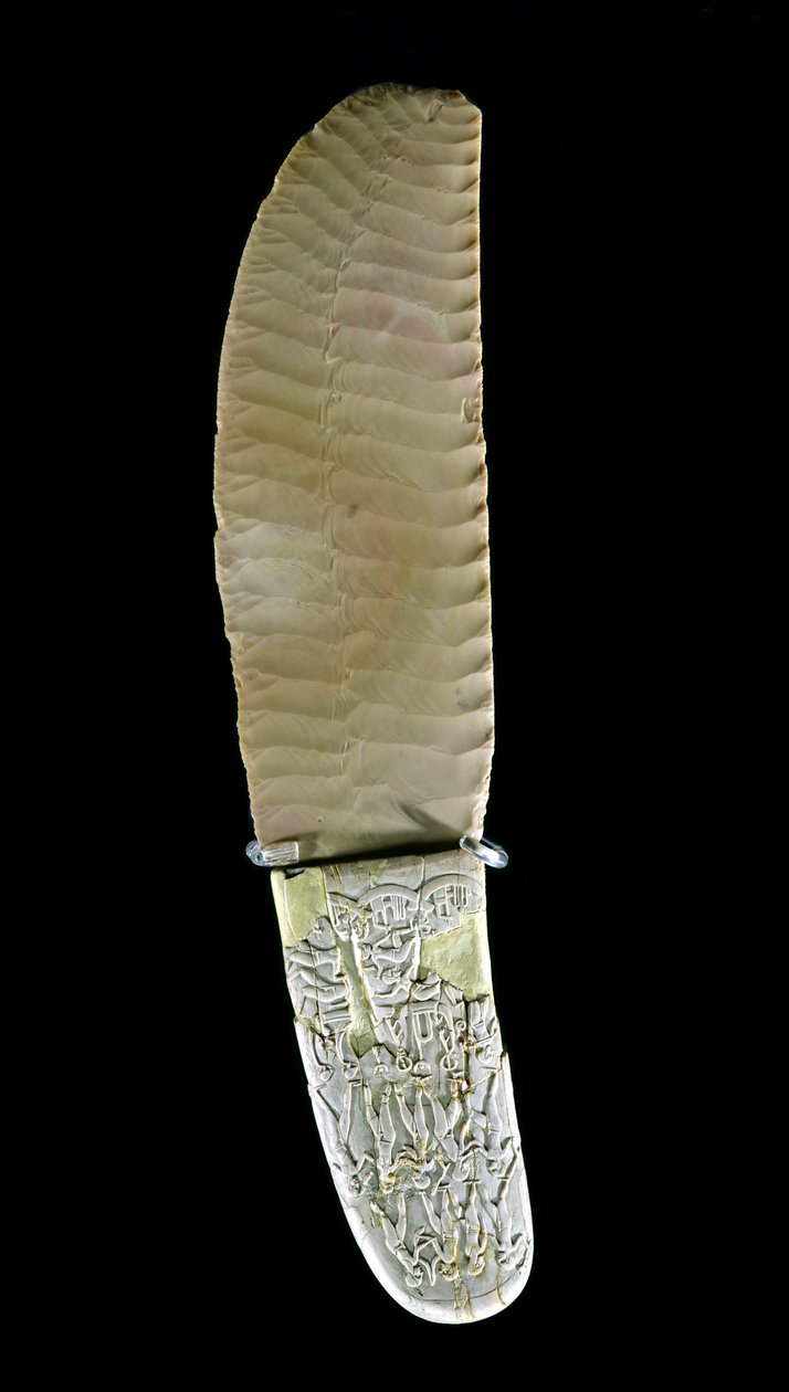 Messer mit Kampfszenen geschnitzt, aus Gebel el-Arak, Naqada II Periode, ca. 3500-3100 von Predynastic Period Egyptian