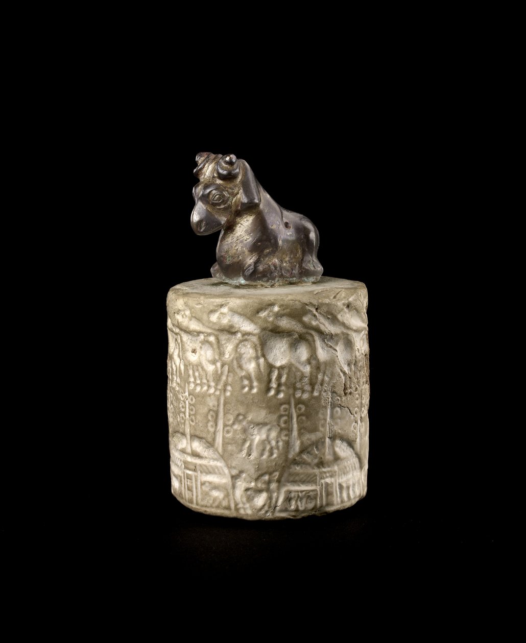 Zylindersiegel mit einem Widdergriff, Uruk ca. 3000 von Prehistoric
