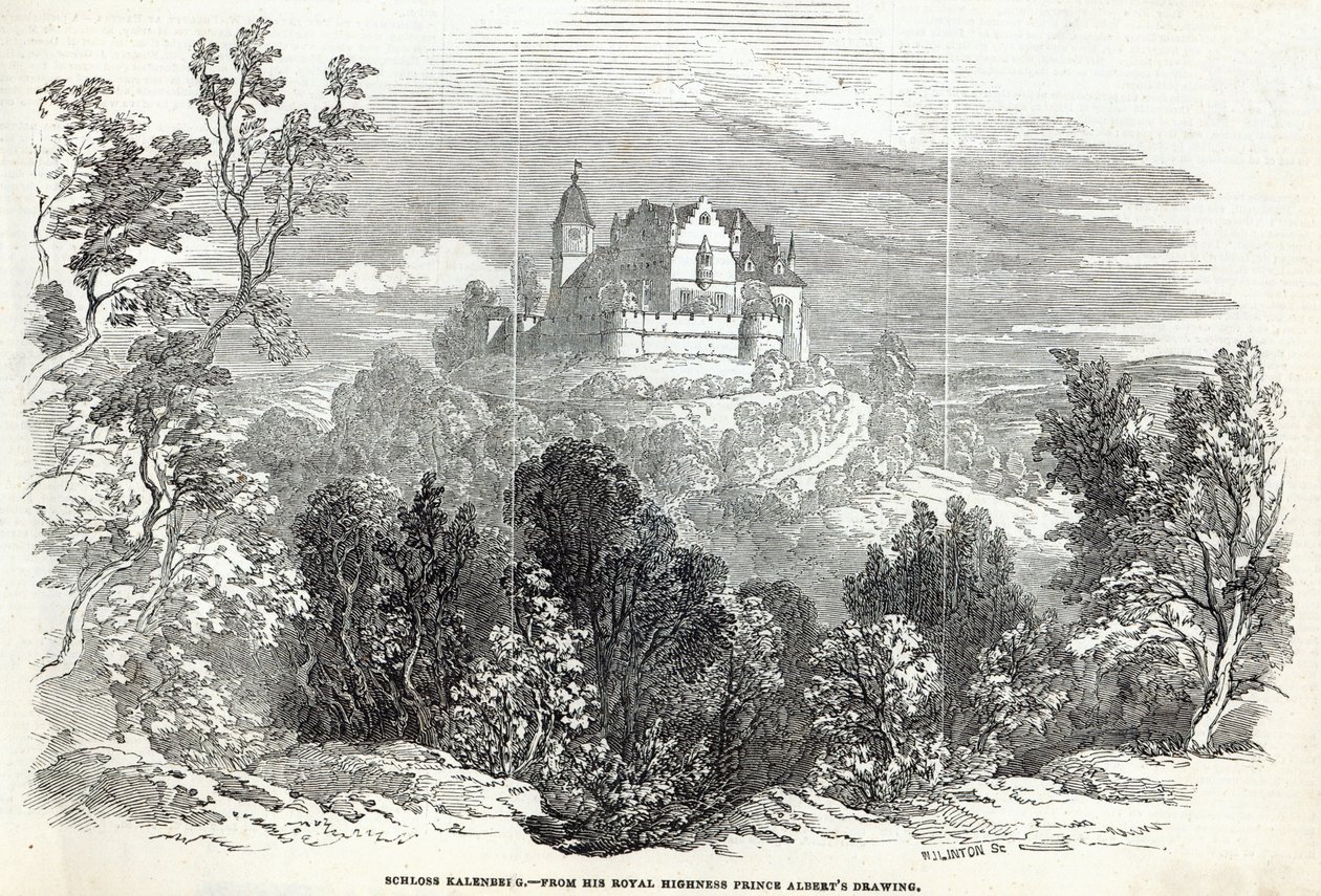 Schloss Kalenberg, graviert von W.J. Linton, aus 