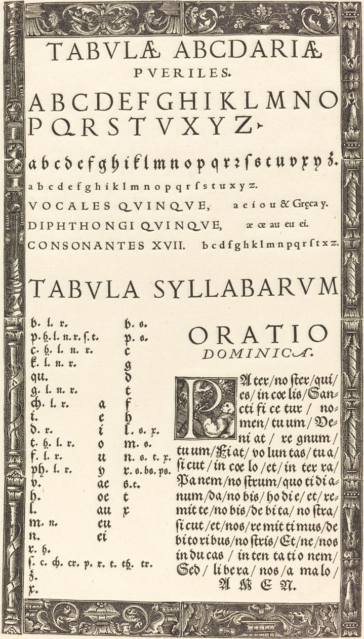 Alphabet für ein Lesebuch von Probably German 16th Century