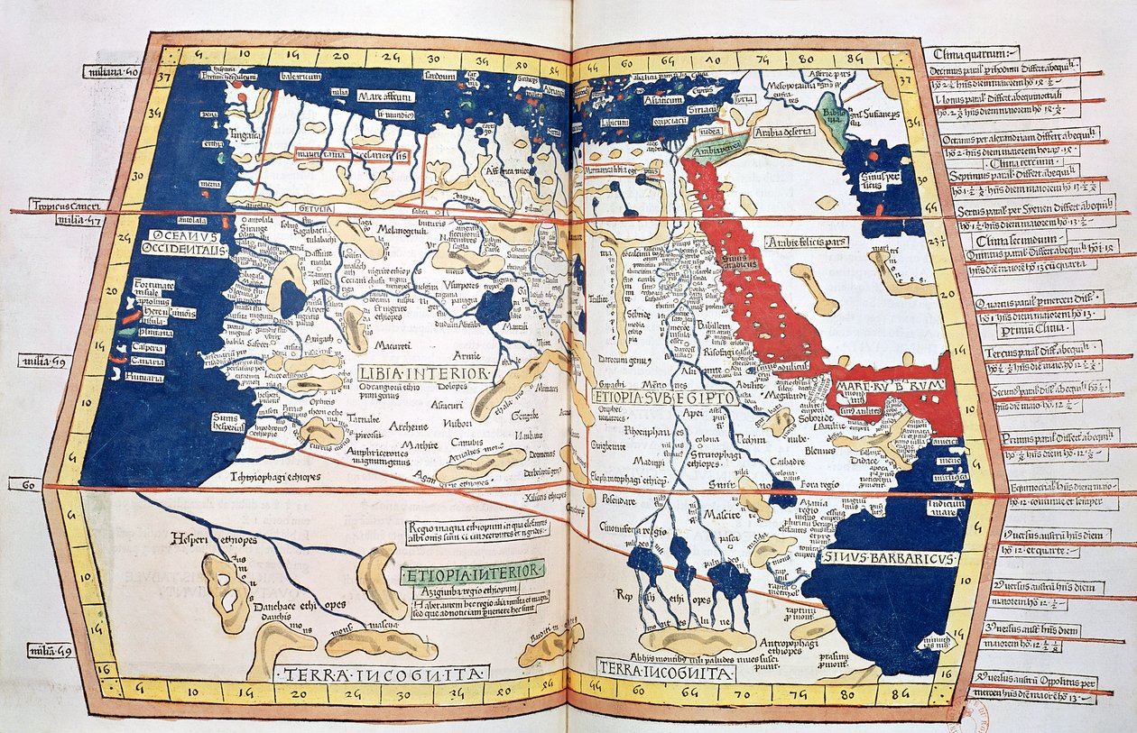 Karte von Afrika, Tafel 18 aus einem Atlas der Welt, 1486 von Ptolemy