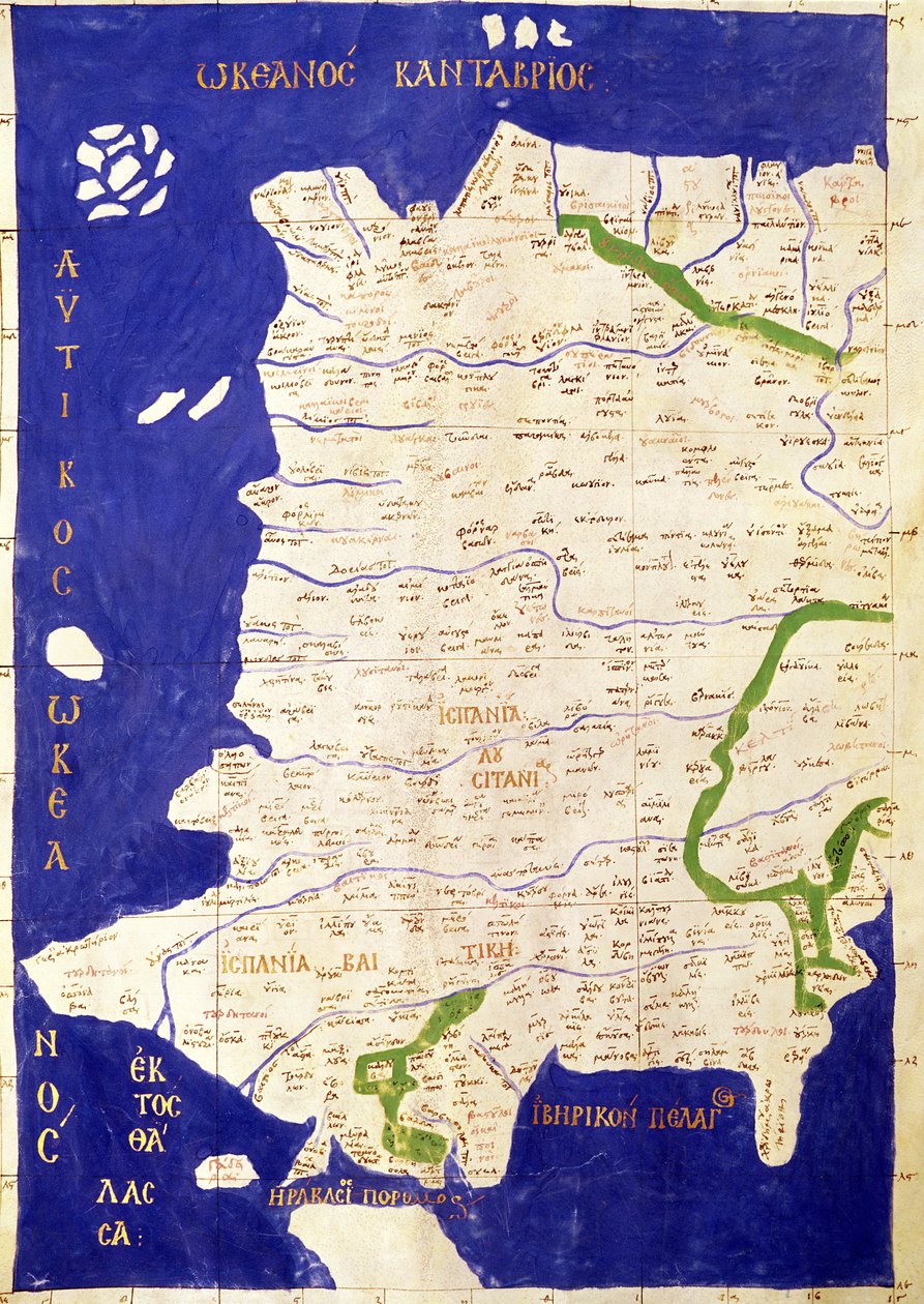 Karte von Spanien und Portugal, aus 