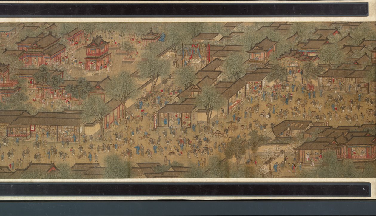 Frühlingsfest am Fluss (Detail) von Qing Dynasty Chinese School