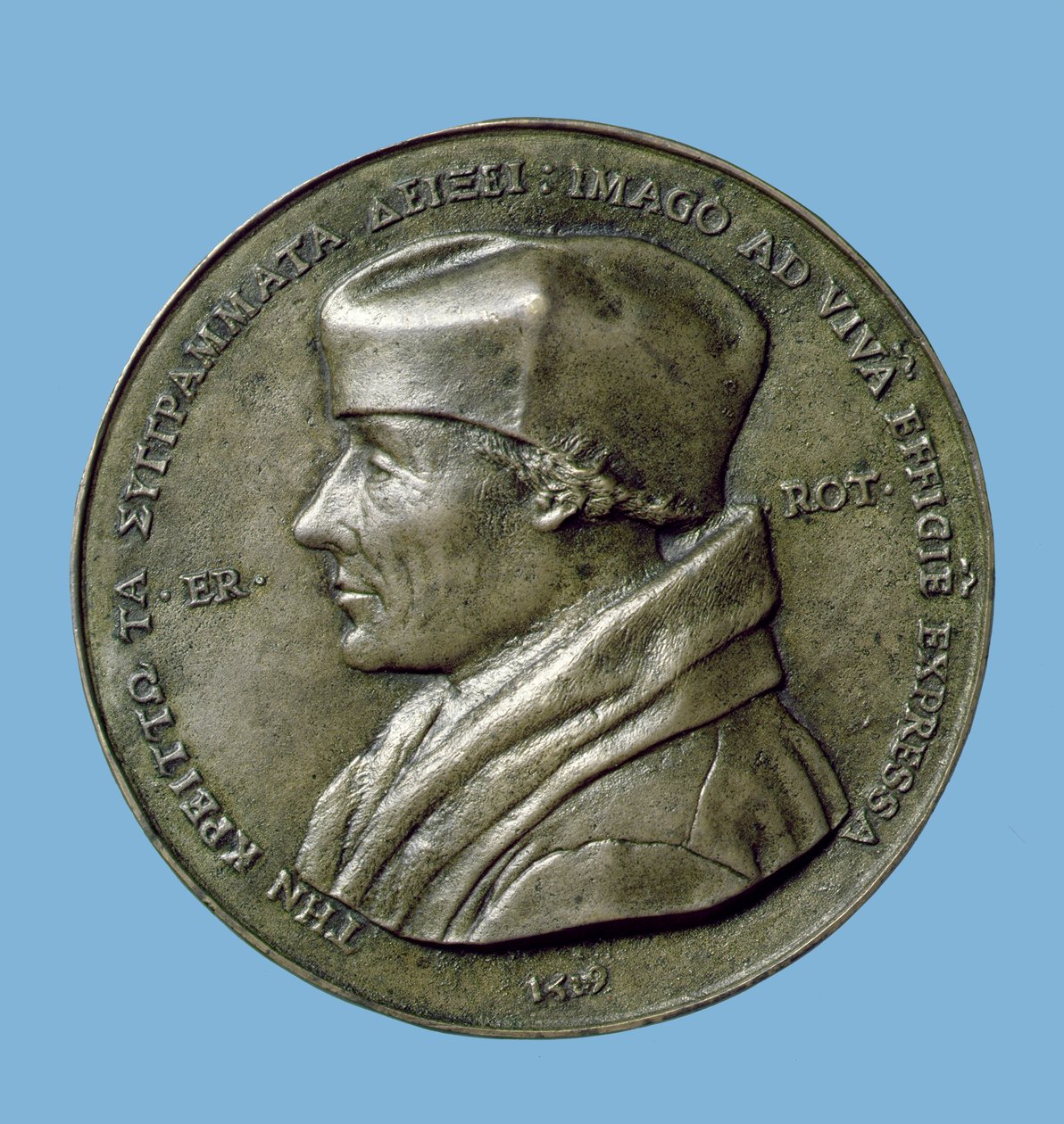 Porträtmedaillon von Erasmus, 1519 (Vorderseite) von Quentin Massys or Metsys