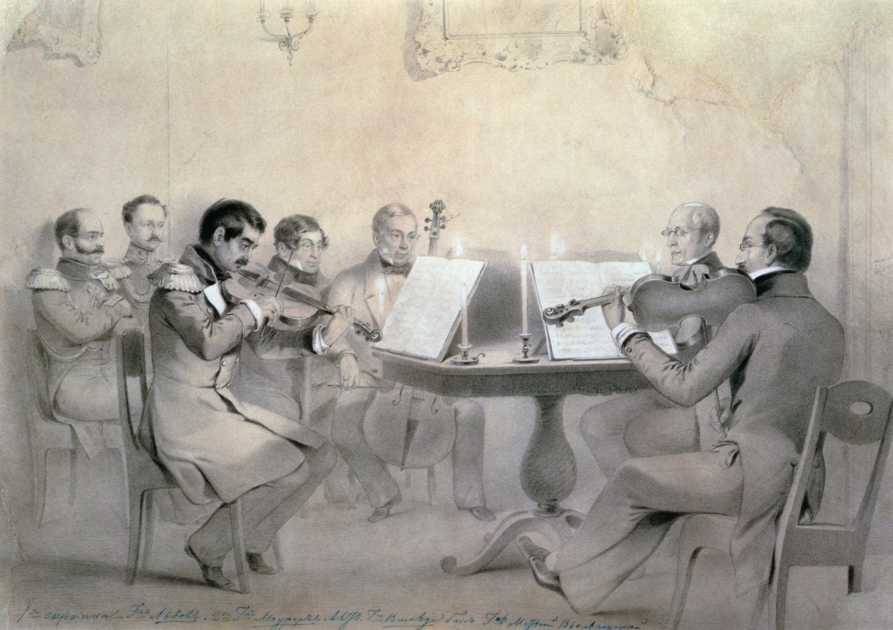 Quartett des Komponisten Graf A. F. Lvov, 1840 von R. Rorbach