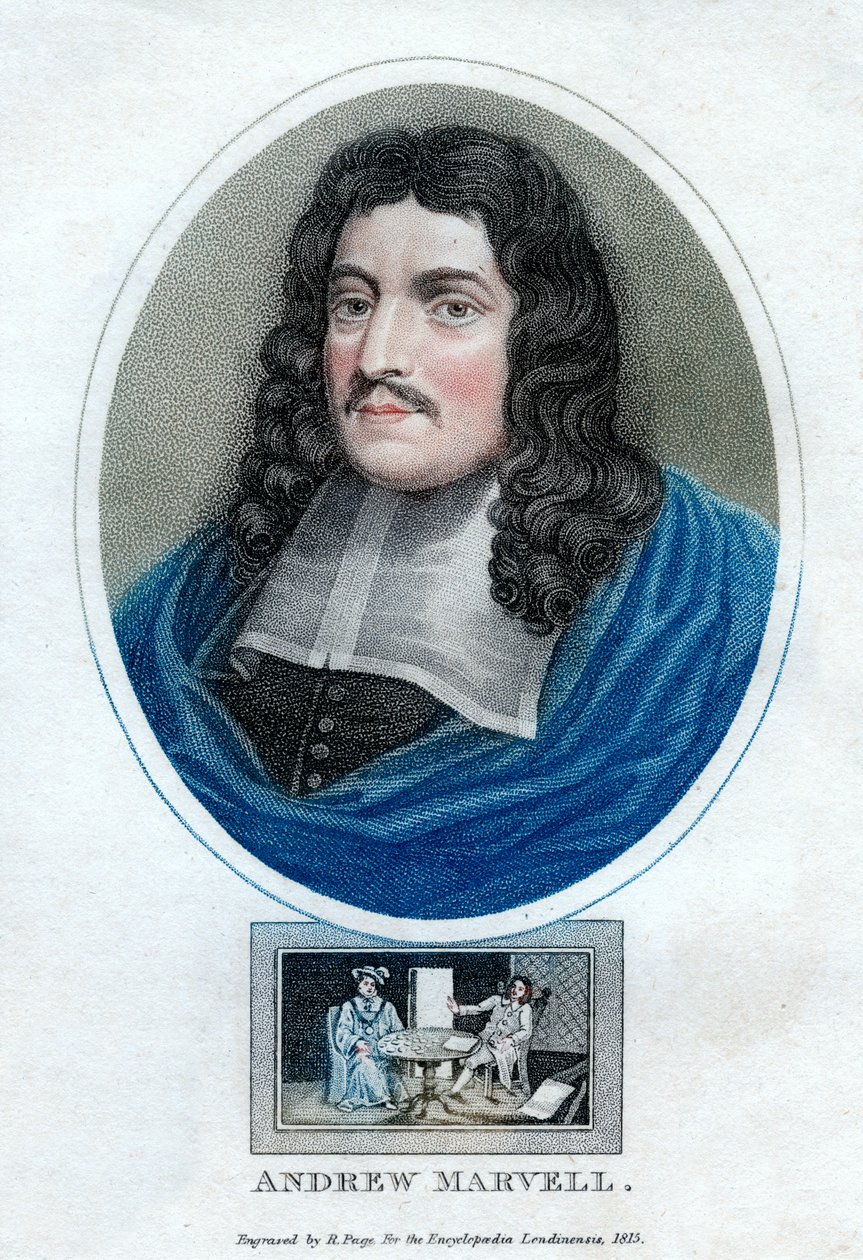 Andrew Marvell, englischer metaphysischer Dichter, 1815 von R. Page