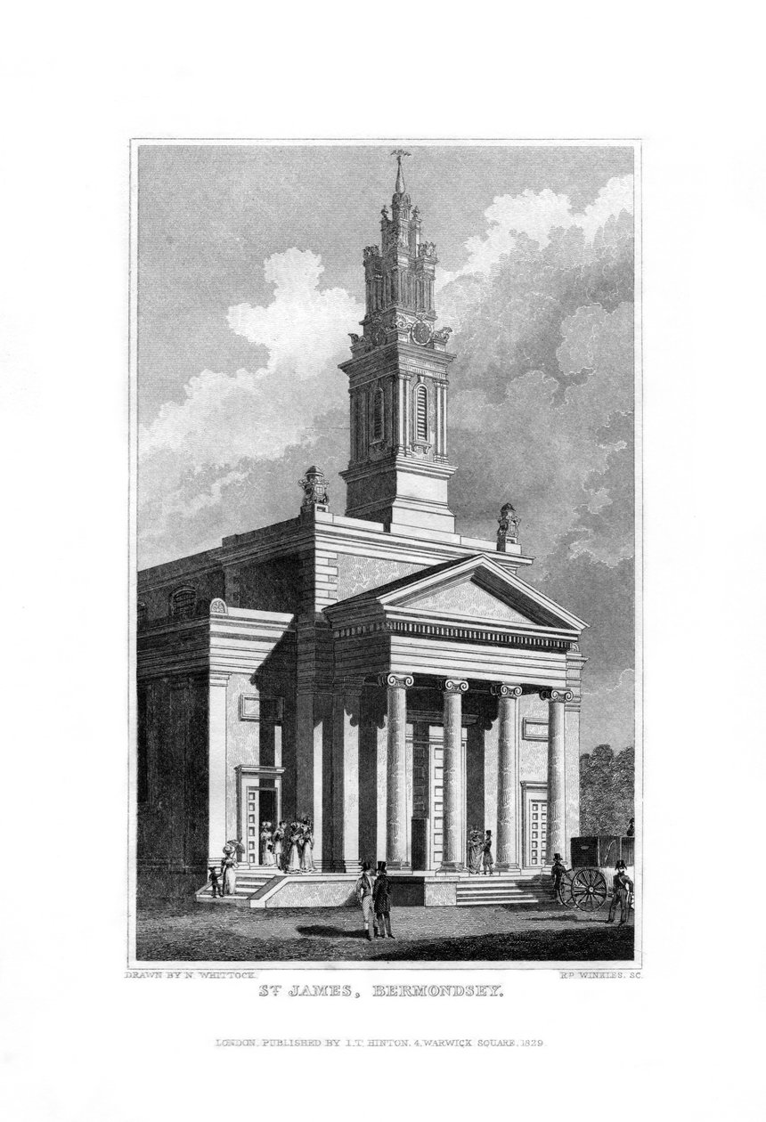St. James, Bermondsey, Surrey, 1829 von R. Winkles