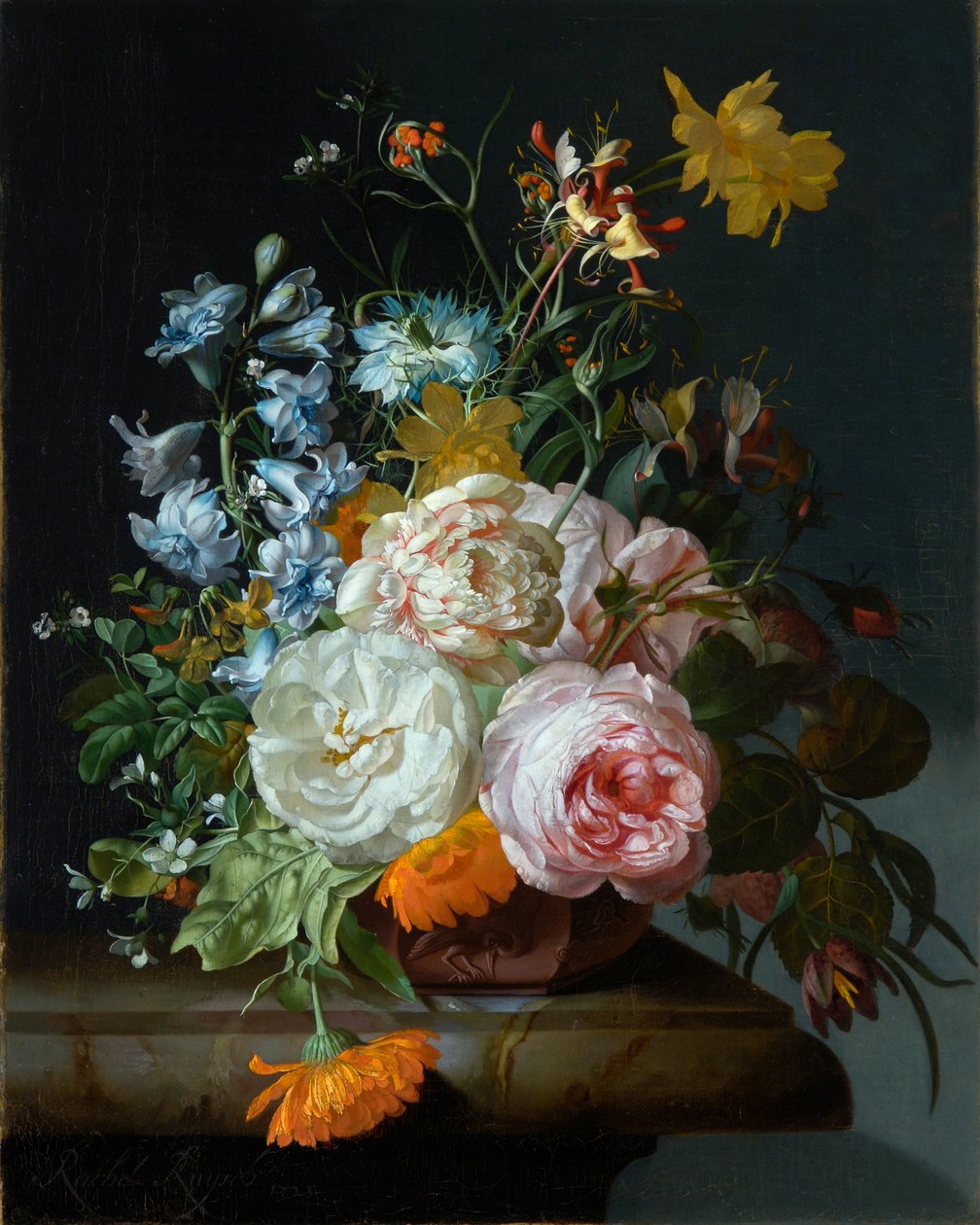 Blumen in einer Terrakottavase von Rachel Ruysch