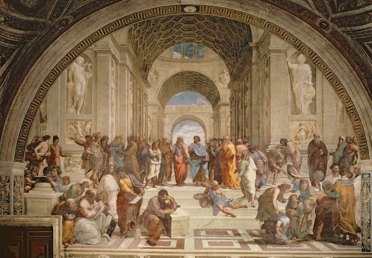 Die Schule von Athen, aus der Stanza della Segnatura, 1510-11 von Raffaello Sanzio Raphael