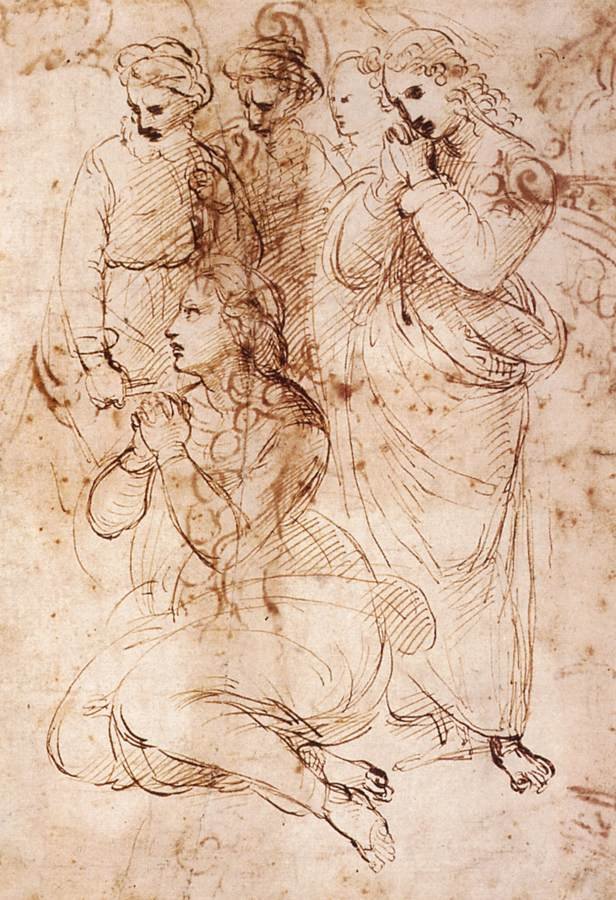 Studie trauernder Figuren von Raffaello Sanzio Raphael