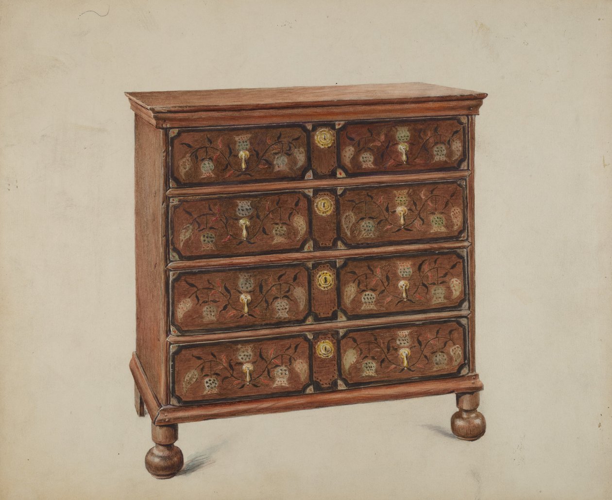 Bemalte Truhe von Ralph Boyer