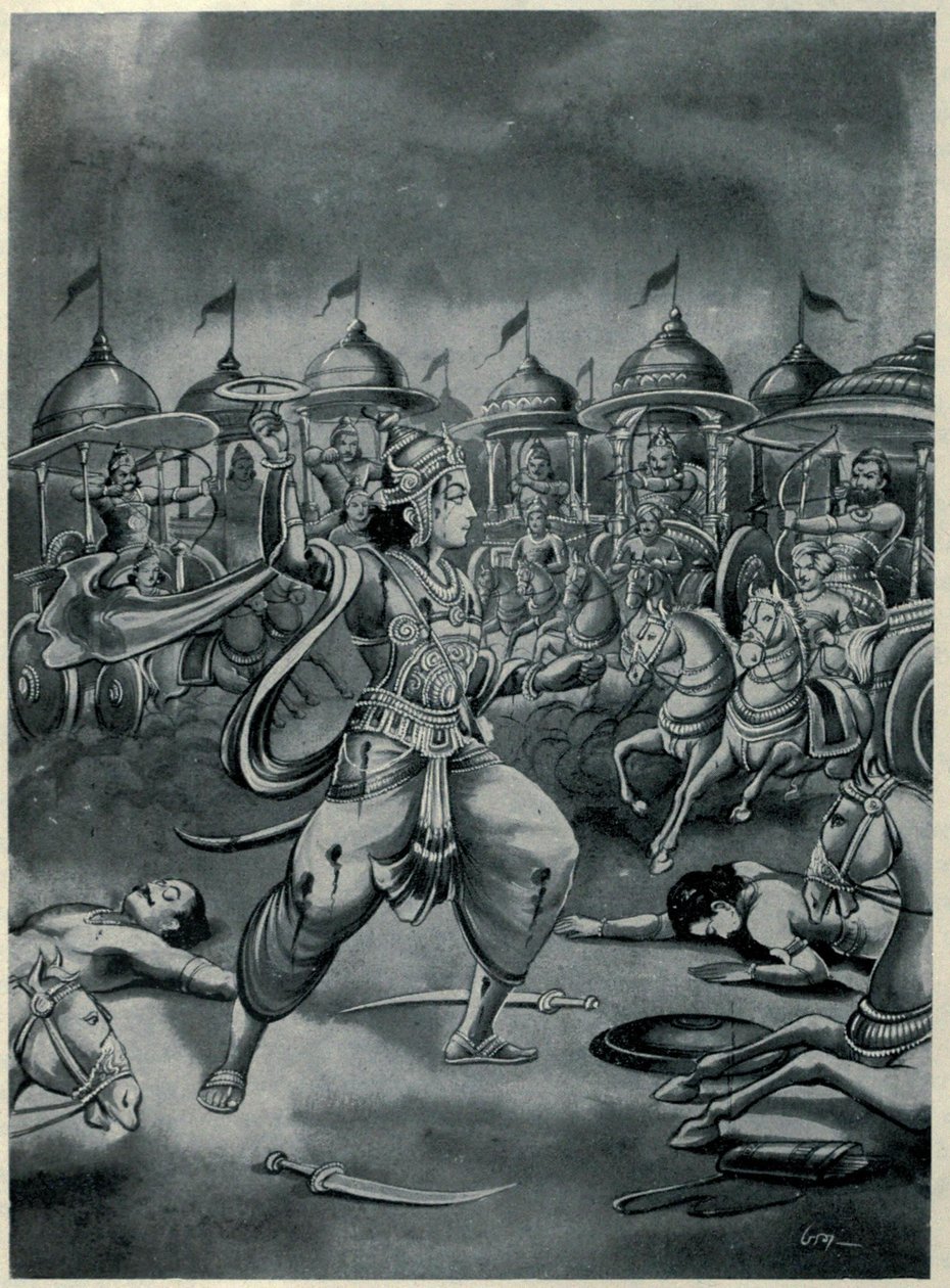 Abhimanyu kämpft allein im Chakravyuha von Ramanarayanadatta astri