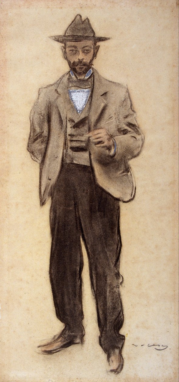 Porträt von Manolo Hugué von Ramon Casas i Carbo