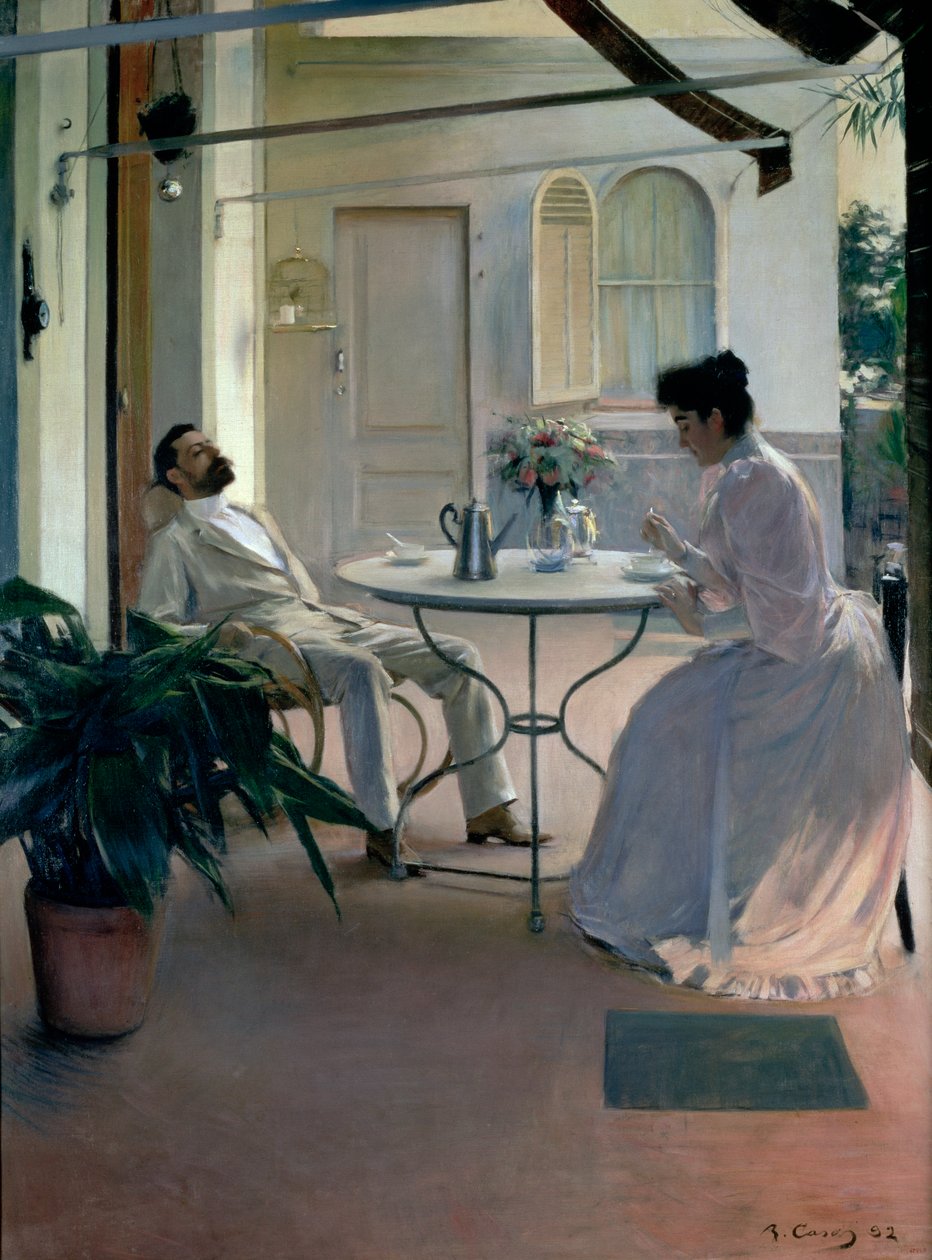 Freiluft-Interieur, Barcelona, 1892 von Ramon Casas i Carbo