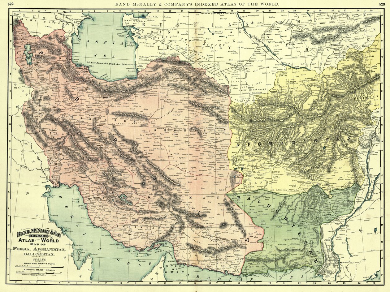 Persien, Afghanistan und Belutschistan im Jahr 1892 von Rand McNally and Company