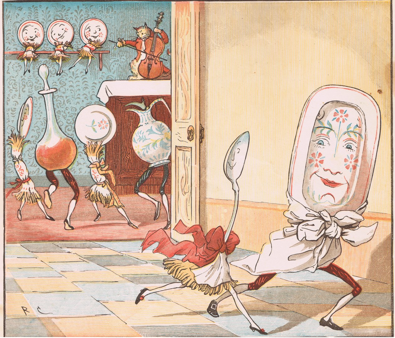 Und die Schüssel lief mit dem Löffel davon von Randolph Caldecott