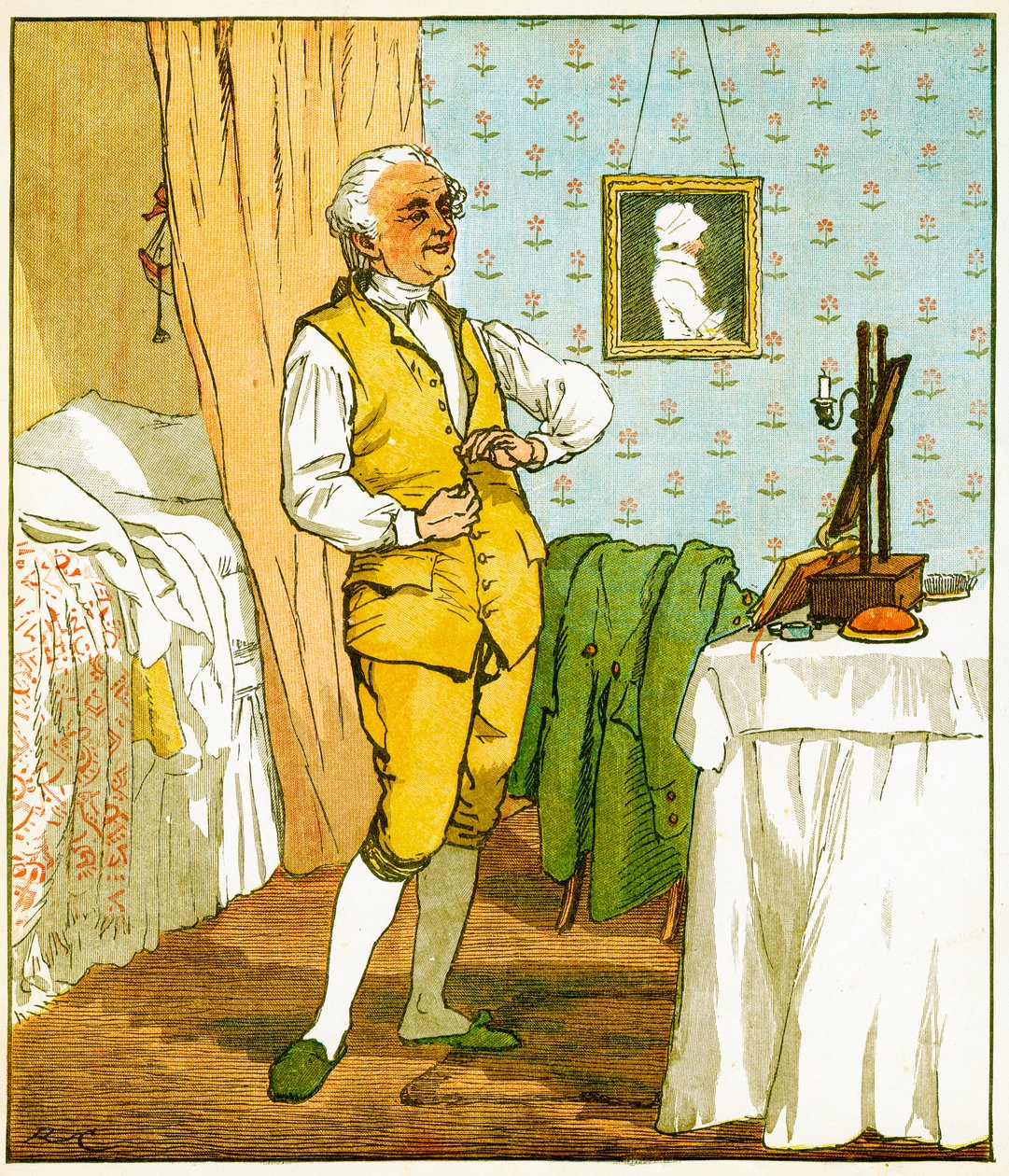 Der gute Mann von Islington beim Ankleiden (Illustration aus 