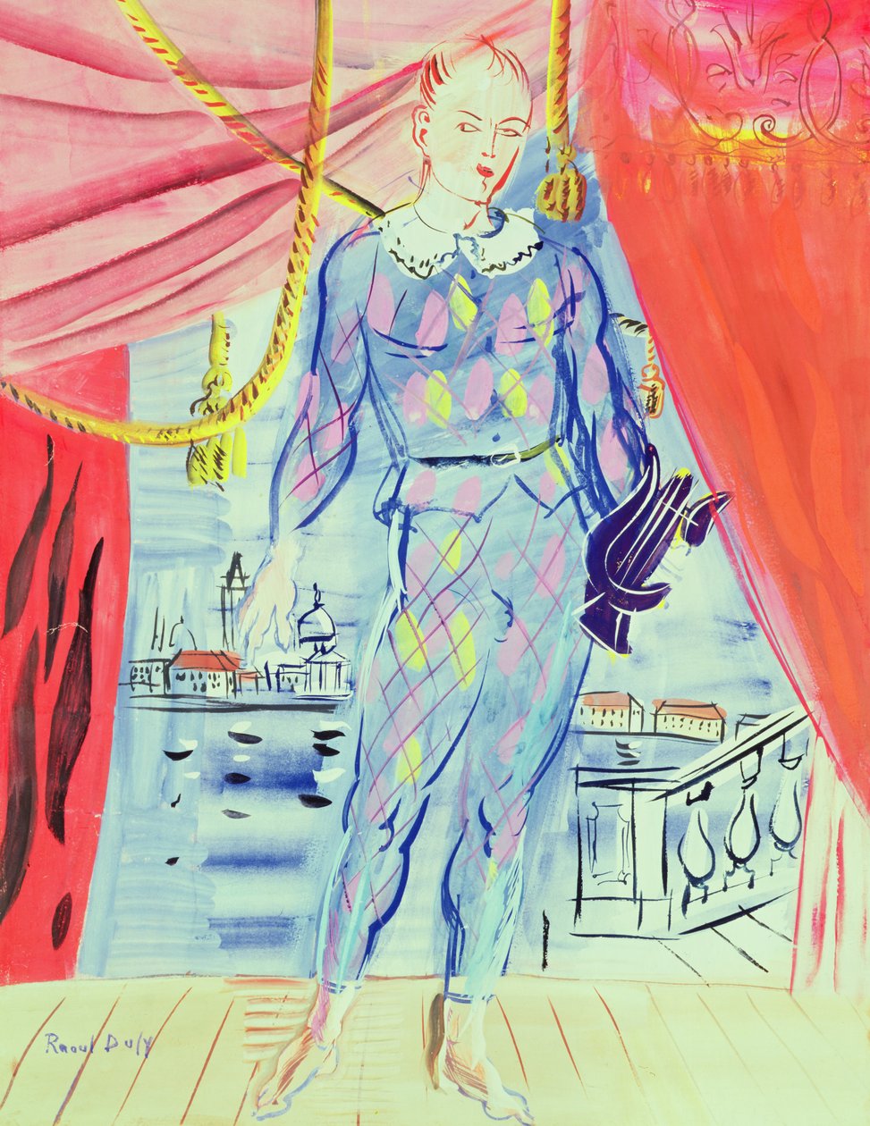 Harlekin mit einer Lyra von Raoul Dufy