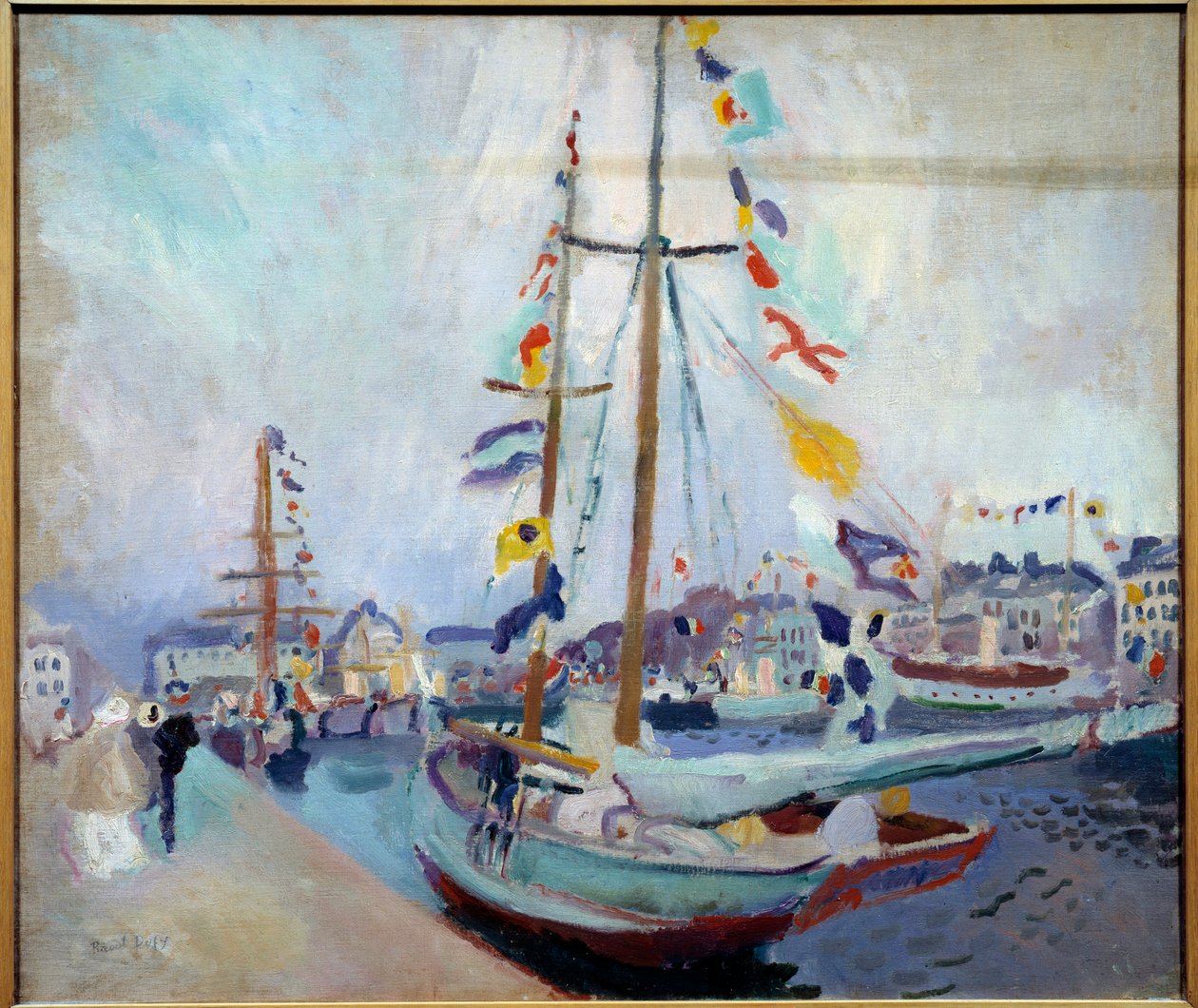 Die beflaggte Yacht in Le Havre von Raoul Dufy