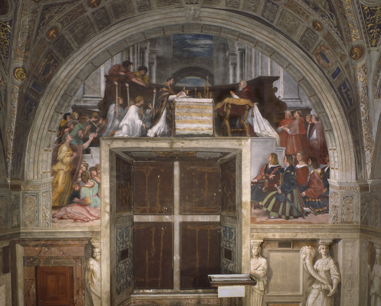 Die Messe von Bolsena, Stanza di Eliodoro, 1512-14 von Raffaello Sanzio Raphael