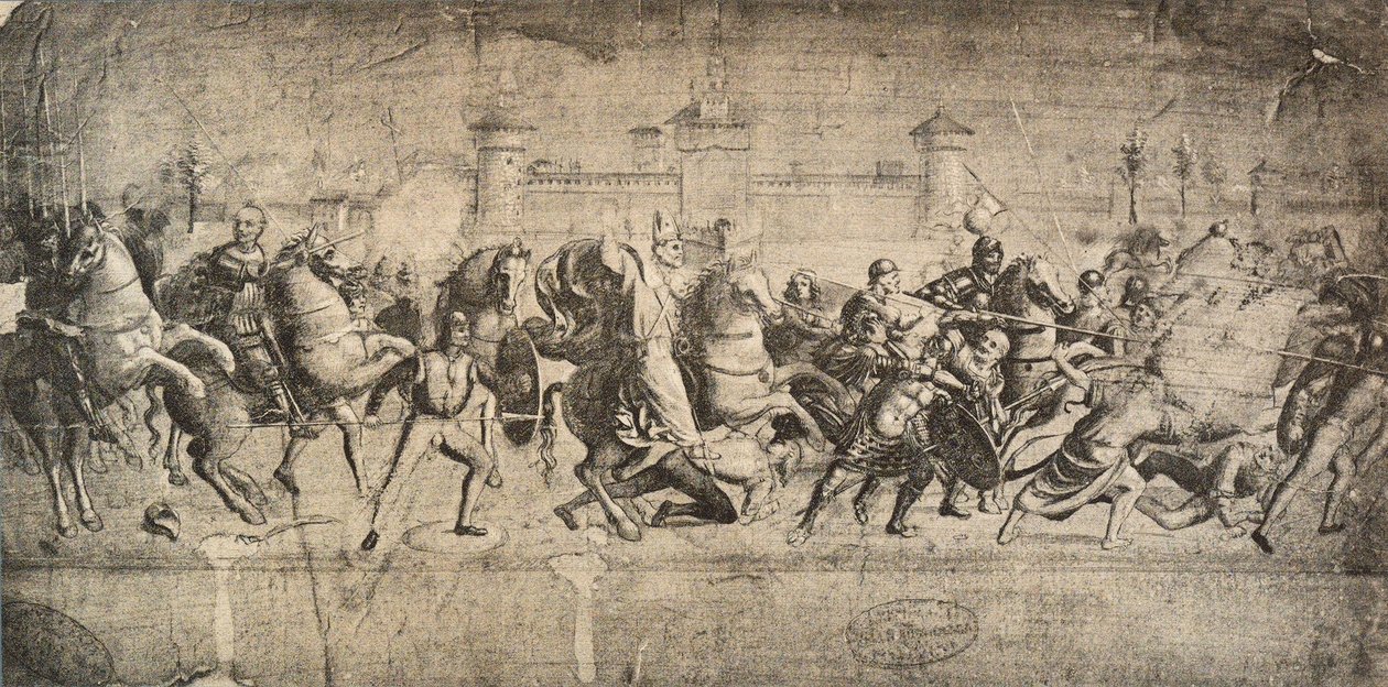 Kavaliere im Kampf (Zeichnung von Raphael) von Raffaello Sanzio Raphael