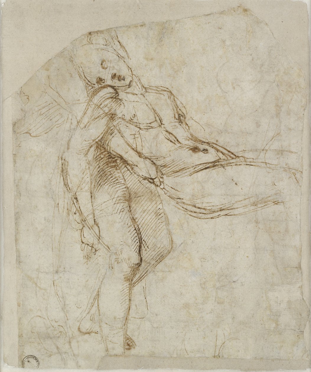 Verso: Der tote Christus wird ins Grab getragen, WA1846.166 von Raffaello Sanzio Raphael
