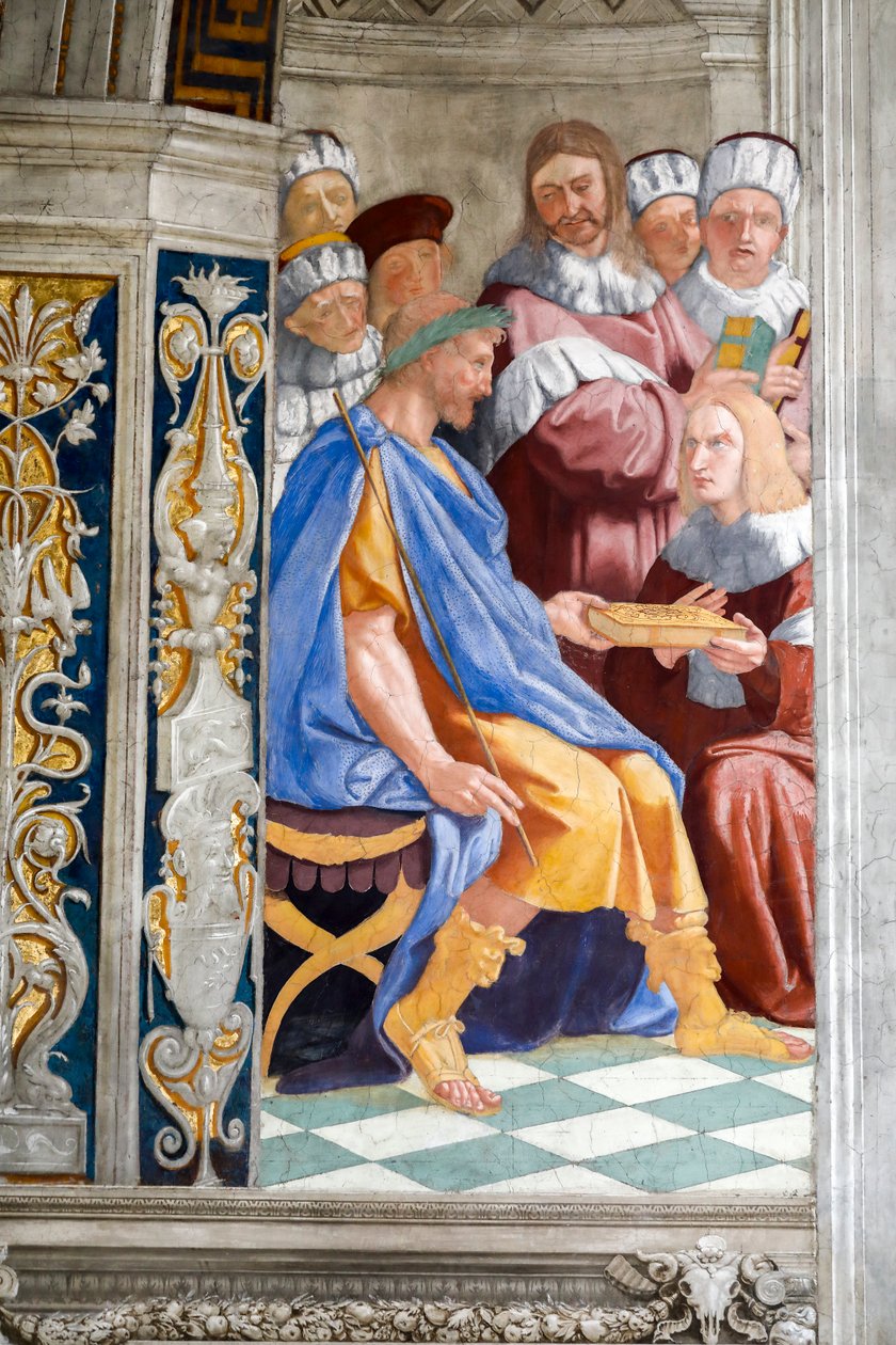 Fresko der Gerechtigkeit, (Detail) von Raphael