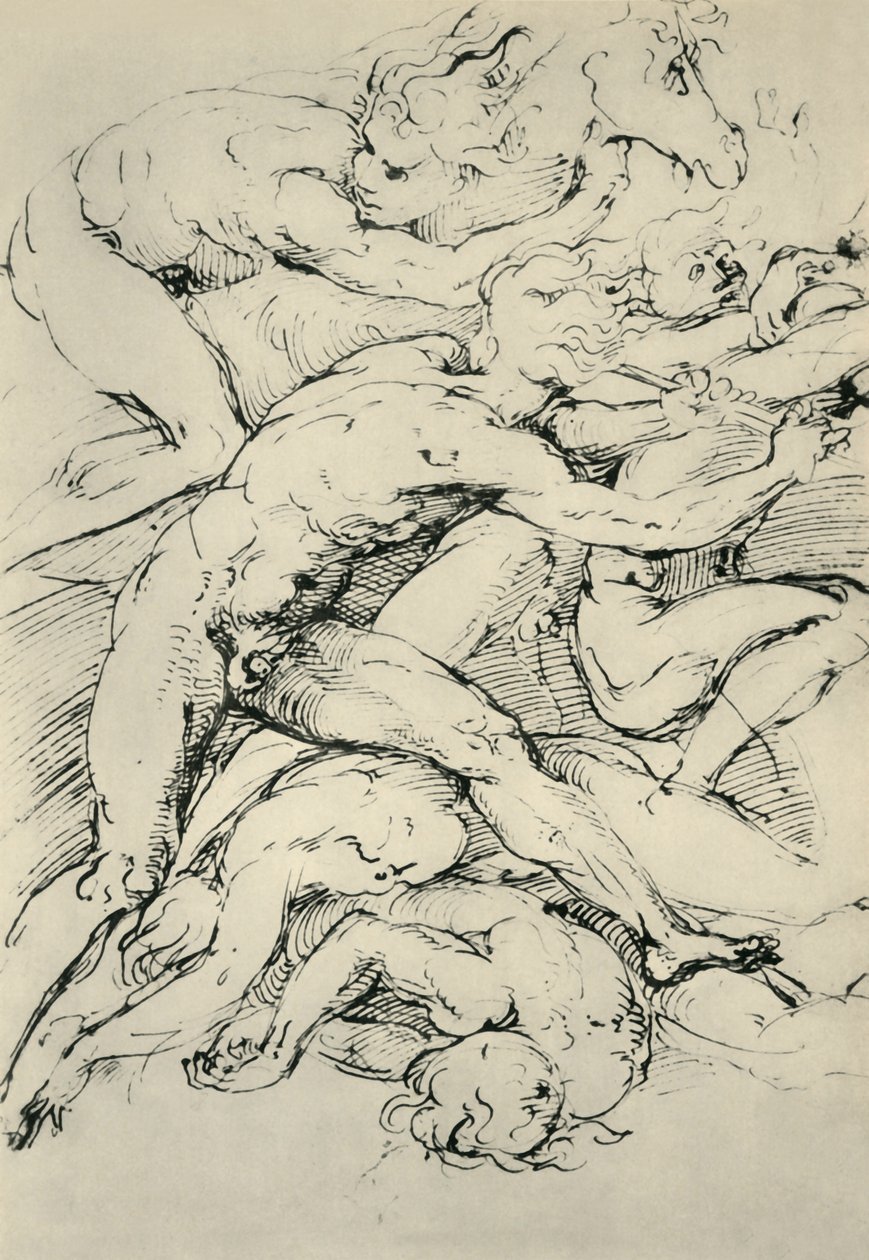 Schlachtenszene, frühes 16. Jahrhundert von Raffaello Sanzio Raphael
