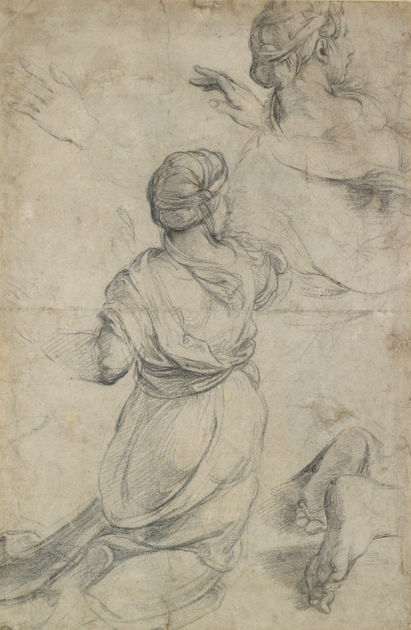 Studien für zwei kniende Frauen, ca. 1500-1520 von Raphael