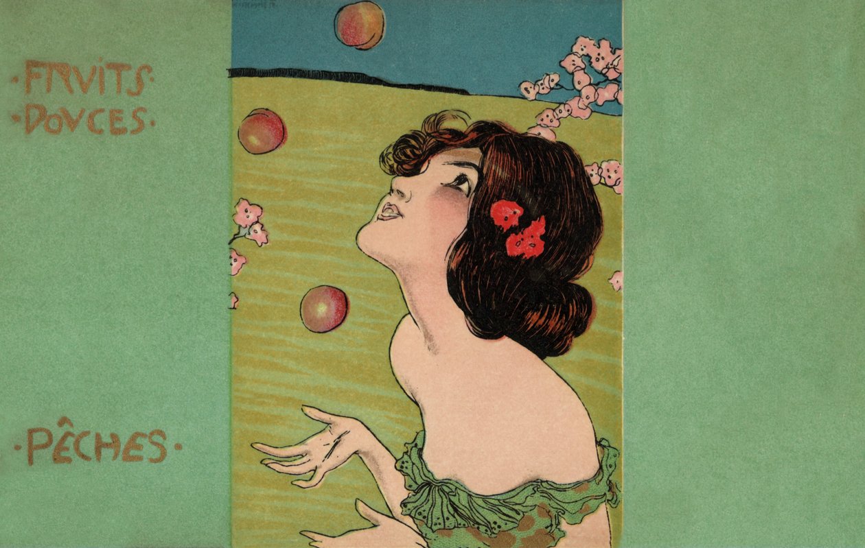 Pfirsiche, ca. 1900 (Illustration) von Raphael Kirchner