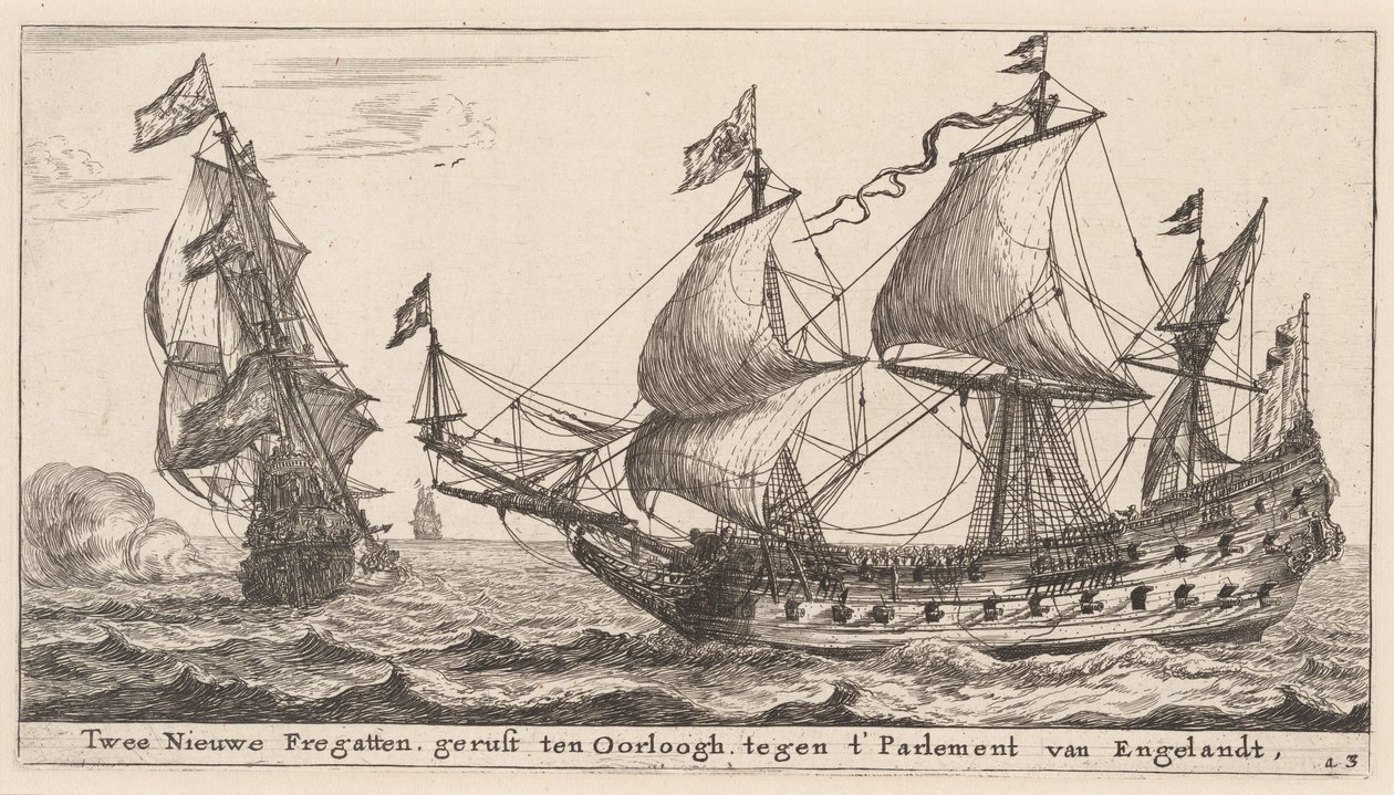 Zwei niederländische Fregatten von Reinier Nooms, called Zeeman