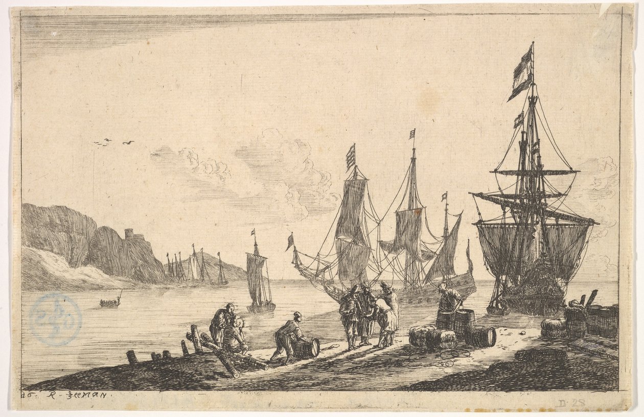 Bucht mit Segelschiffen von Reinier Zeeman