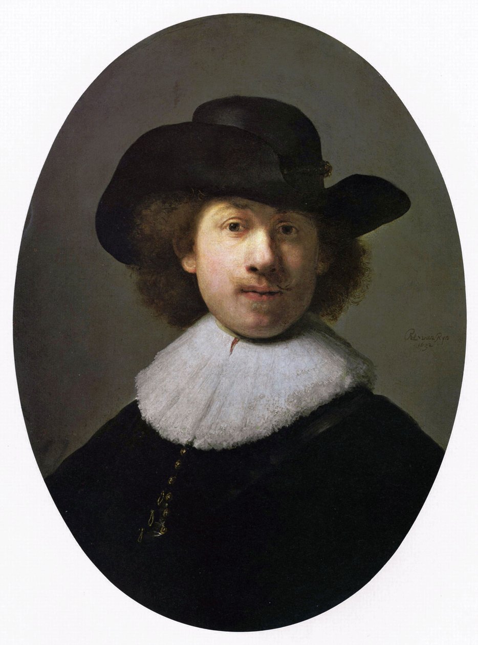 Selbstporträt mit breitkrempigem Hut von Rembrandt van Rijn