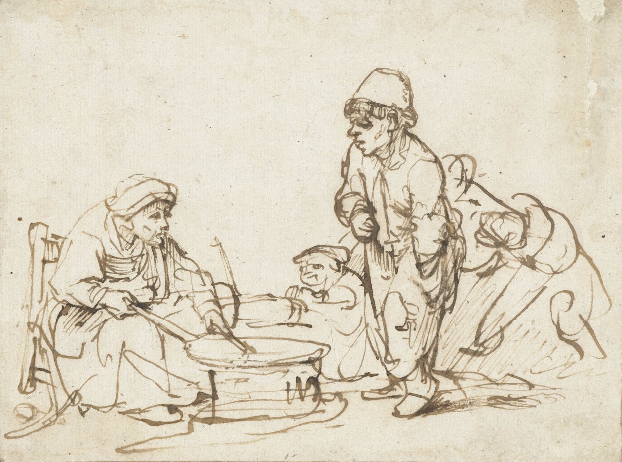 Die Pfannkuchenfrau, ca. 1635 von Rembrandt van Rijn