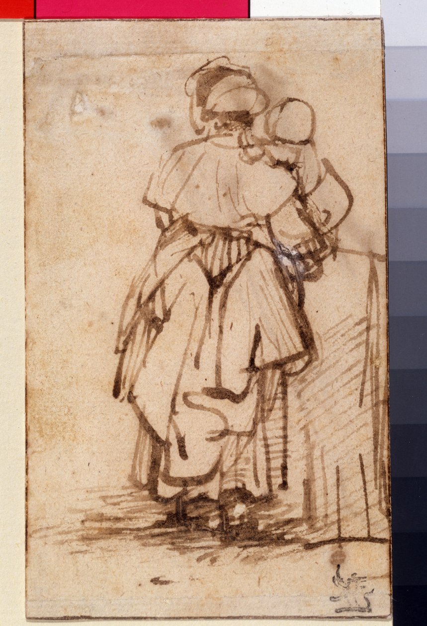 Frau mit Kind auf dem Schoß, ca. 1640 von Rembrandt van Rijn