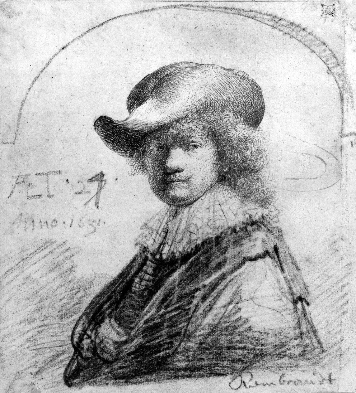 Selbstporträt, ca. 1633 von Rembrandt van Rijn