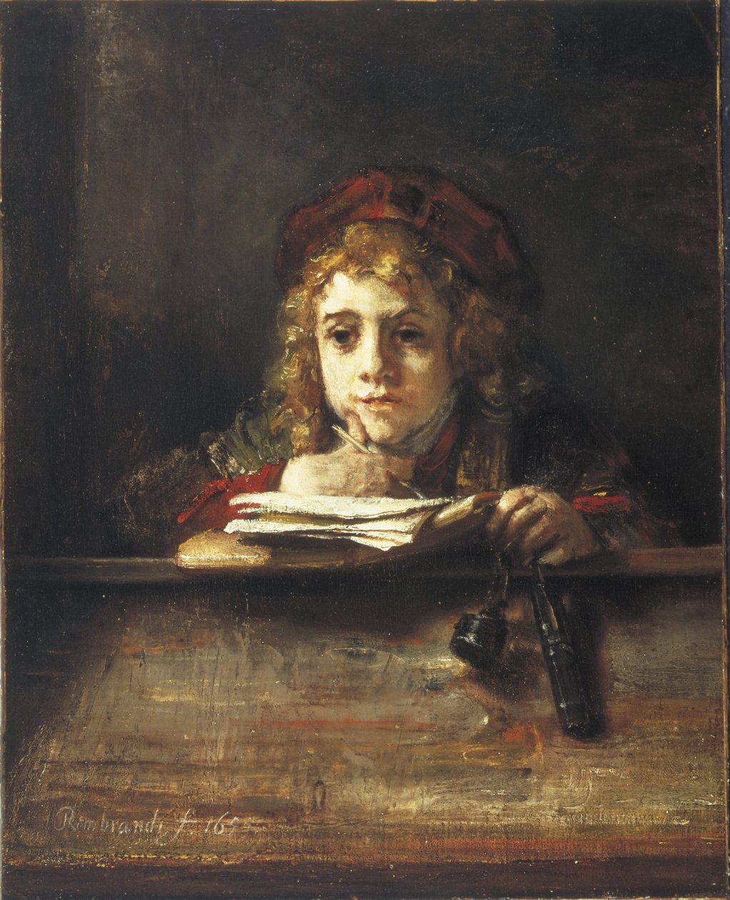 Titus an seinem Schreibtisch von Rembrandt van Rijn
