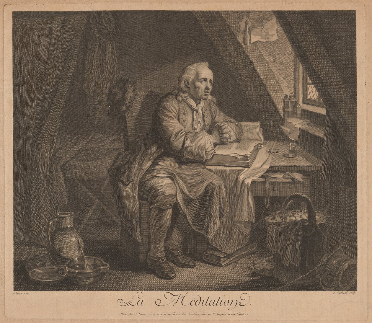 Die Meditation von René Gaillard, after Johann Eleazar Schenau