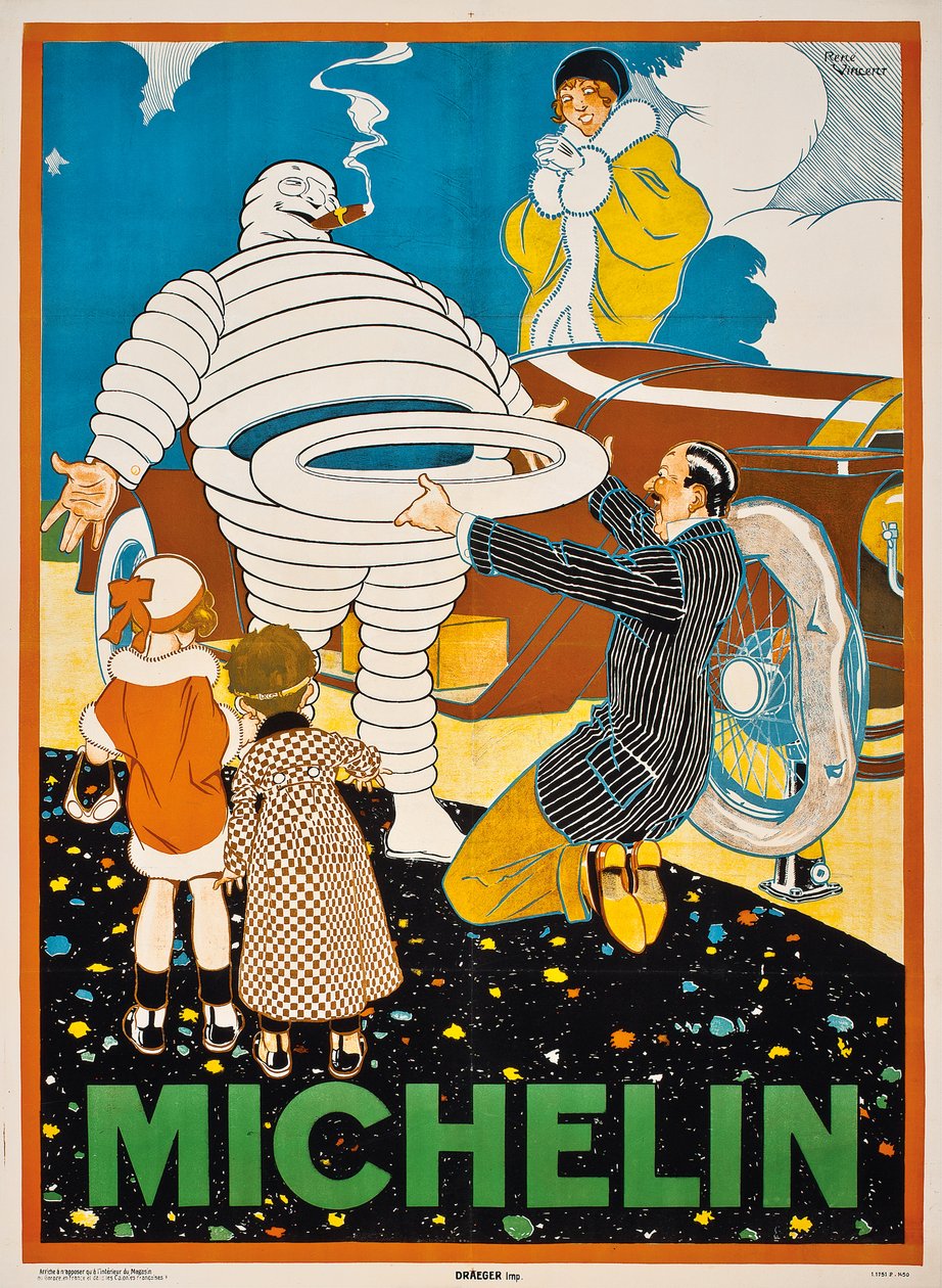 Werbeplakat für Michelin, ca. 1925 von Rene Vincent