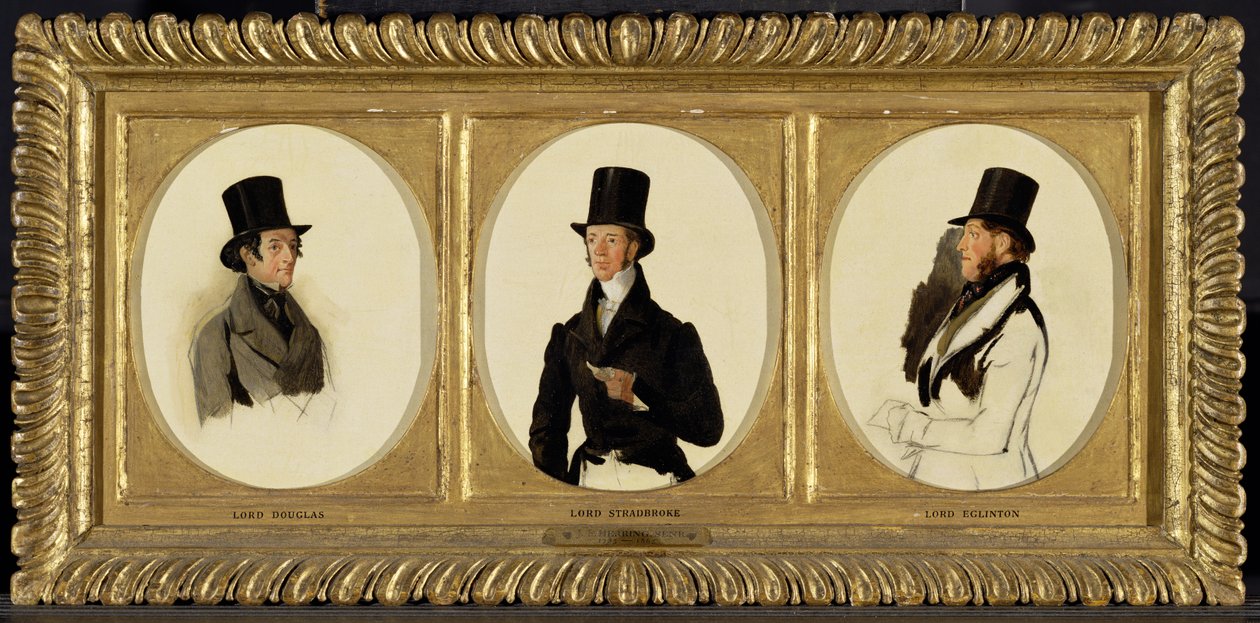 Studien für die Porträts von Lord Eglinton, Lord Douglas und Lord Stradbroke in 