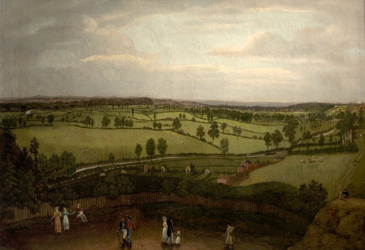 Nottingham Meadows vom Felsenkliff, wo die Lenton Road in das Park Valley übergeht von Richard Bonington